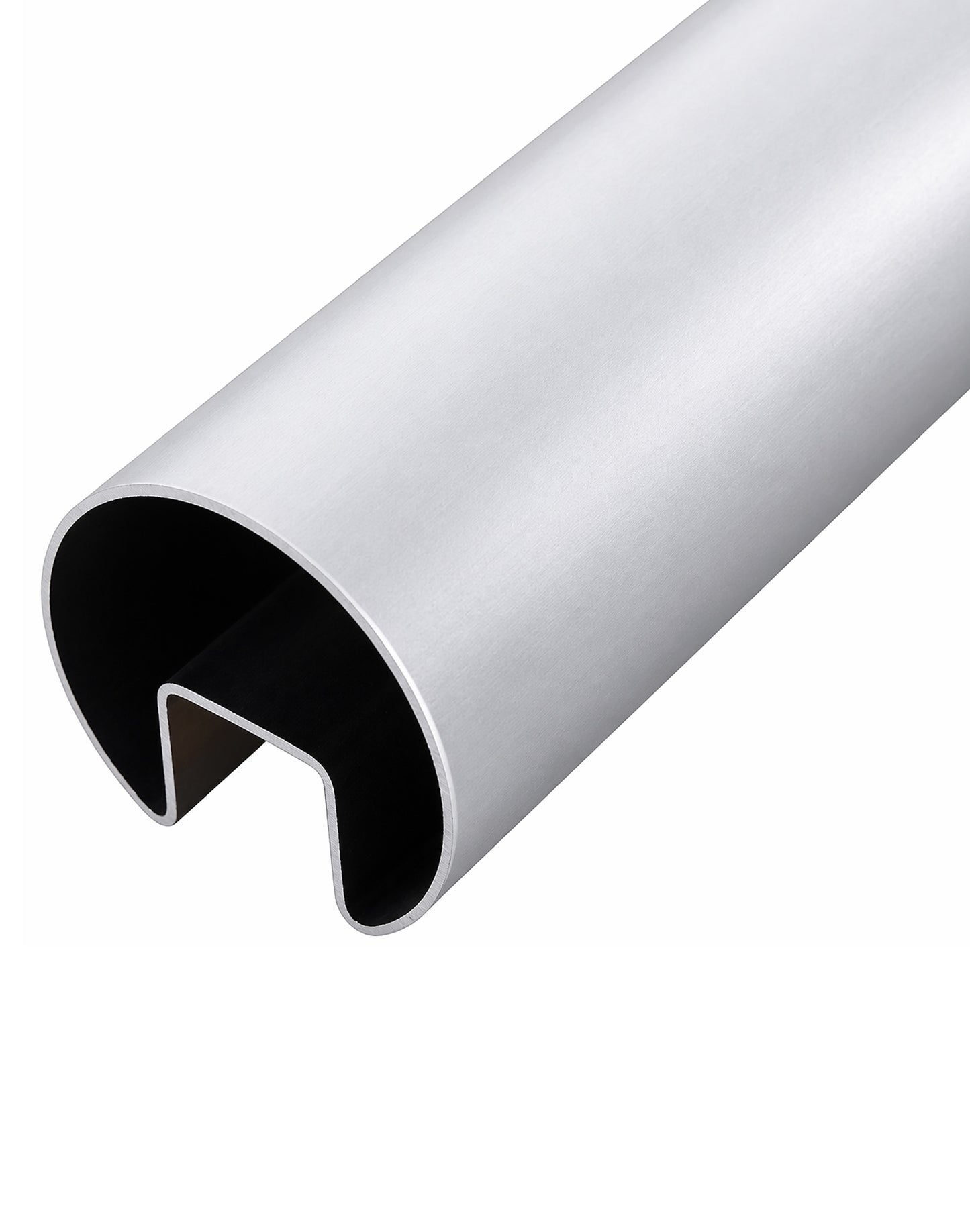 Slot Round Tube Cap Rail for Glass Railing  19 ft U Channel Stainless Steel (G1030) - SHEMONICO