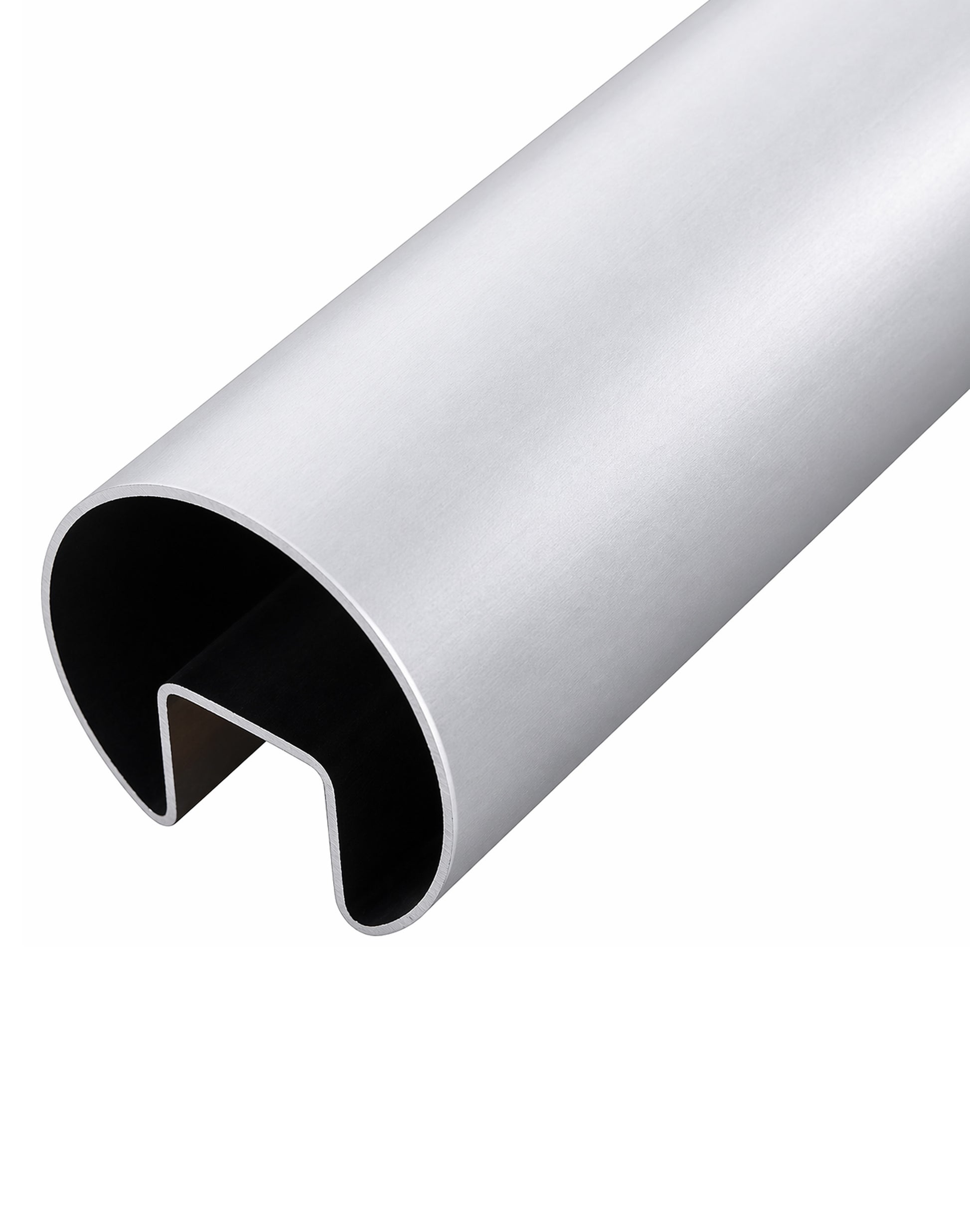 Slot Round Tube Cap Rail for Glass Railing  19 ft U Channel Stainless Steel (G1030) - SHEMONICO
