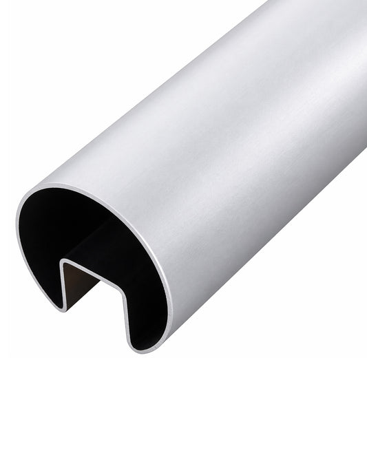 Slot Round Tube Cap Rail for Glass Railing  19 ft U Channel Stainless Steel (G1030) - SHEMONICO