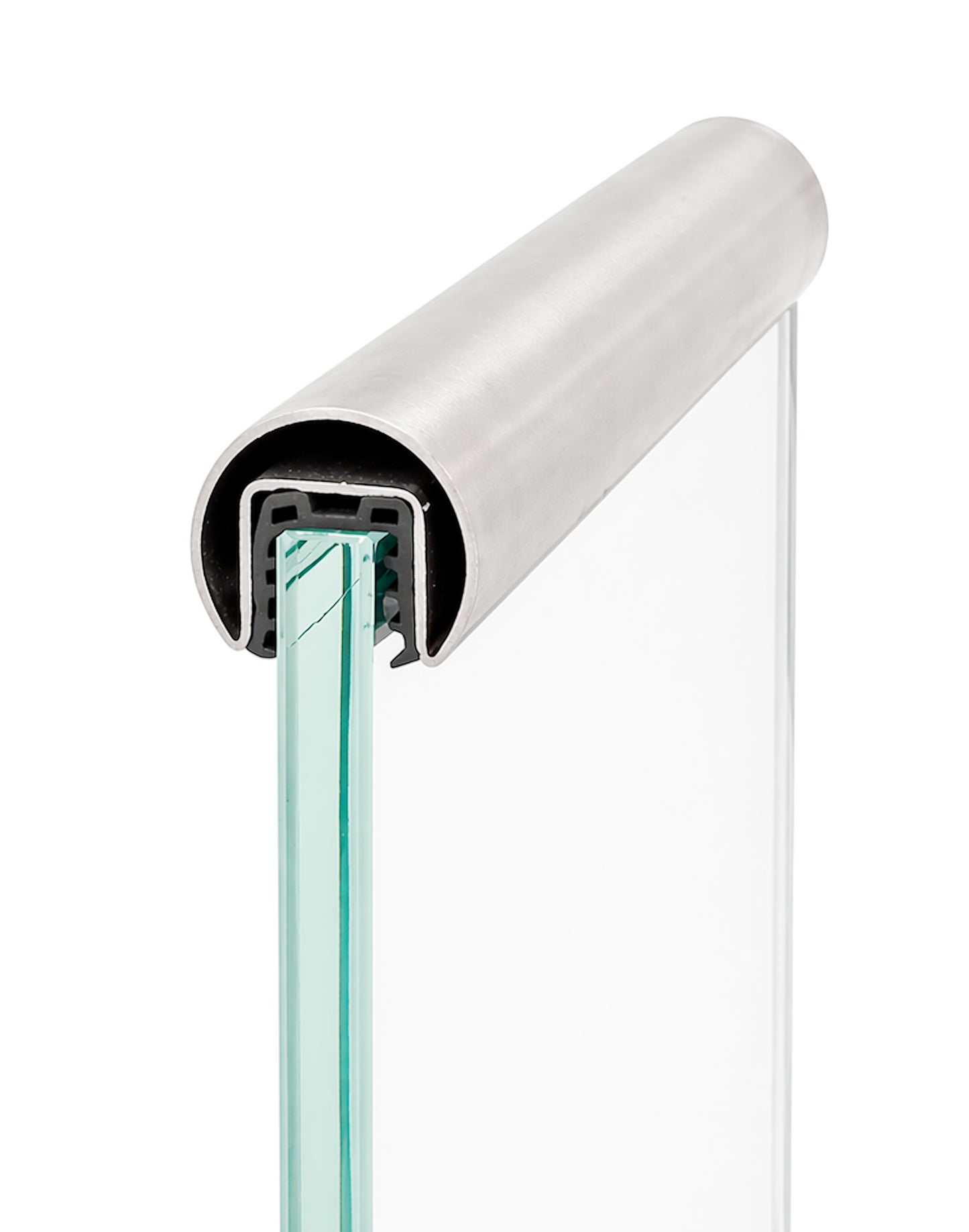Slot Round Tube Cap Rail for Glass Railing  19 ft U Channel Stainless Steel (G1030) - SHEMONICO