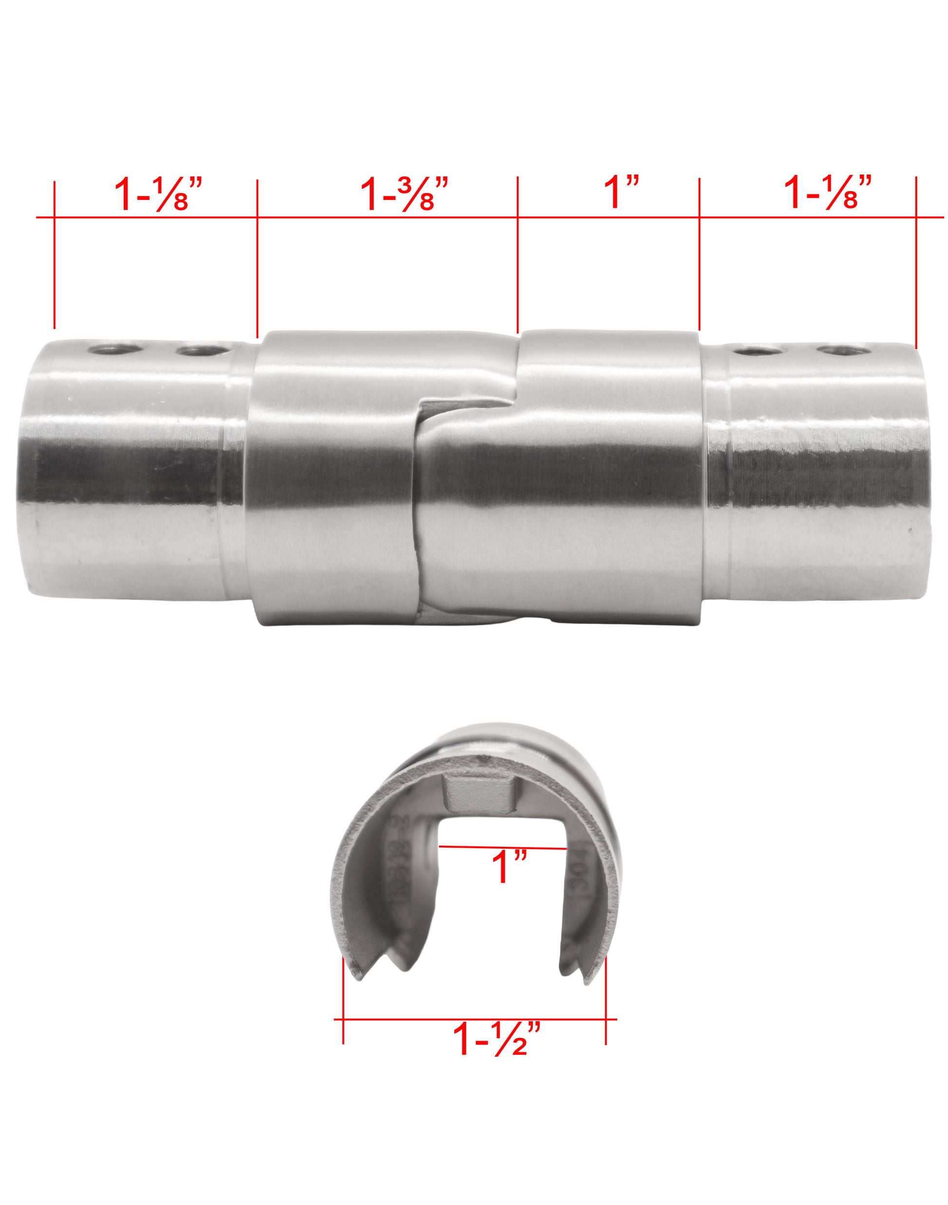 Adjustable Elbow for Slot Round Tube Cap Rail Glass Railing  Stainless Steel 304 (G1032) - SHEMONICO