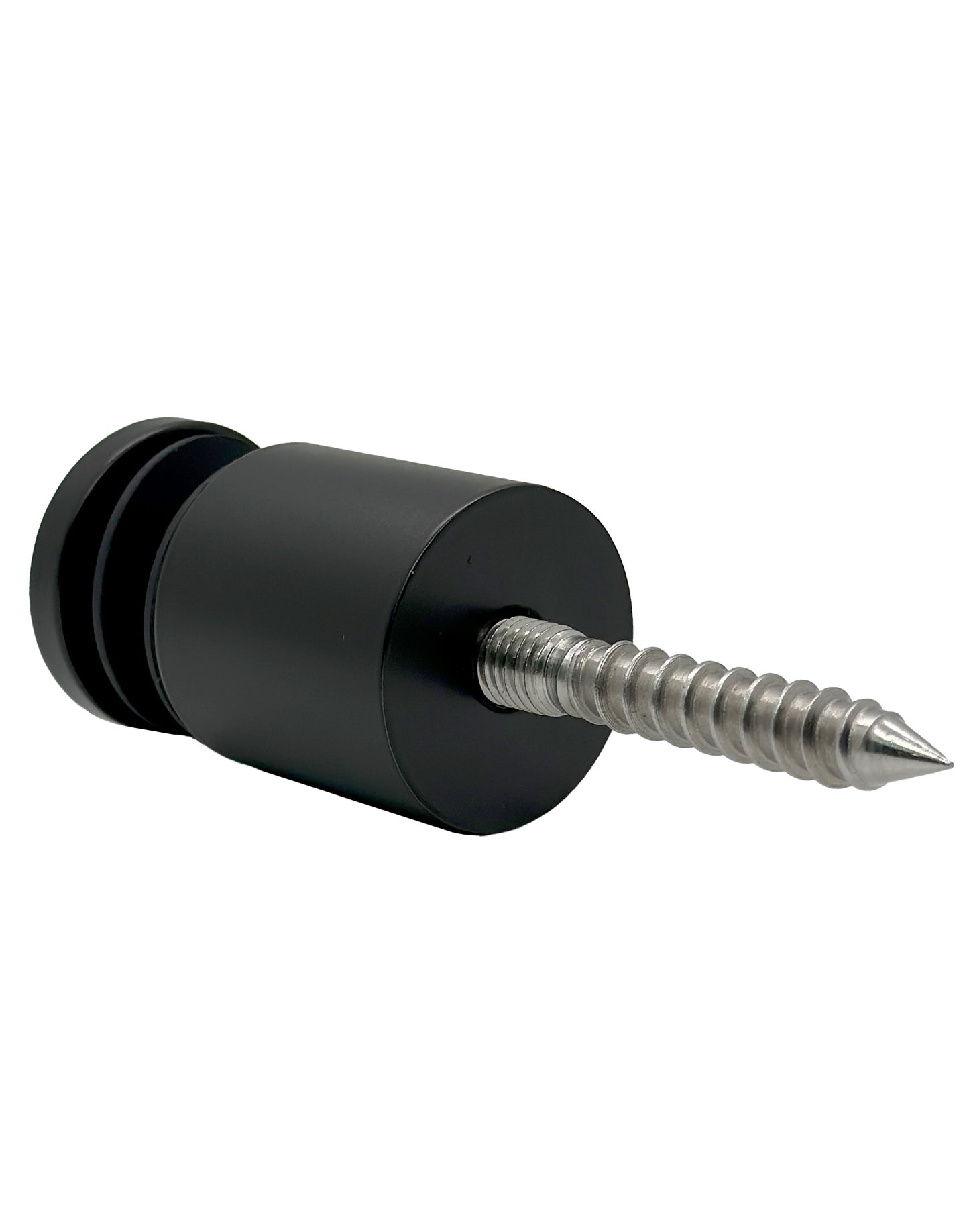 Matte Black Solid Standoff for Glass Railing 1.5" Inch  (G1040-150-FIX-BLK) - SHEMONICO
