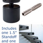 Matte Black Solid Standoff for Glass Railing 1.5" Inch  (G1040-150-FIX-BLK) - SHEMONICO