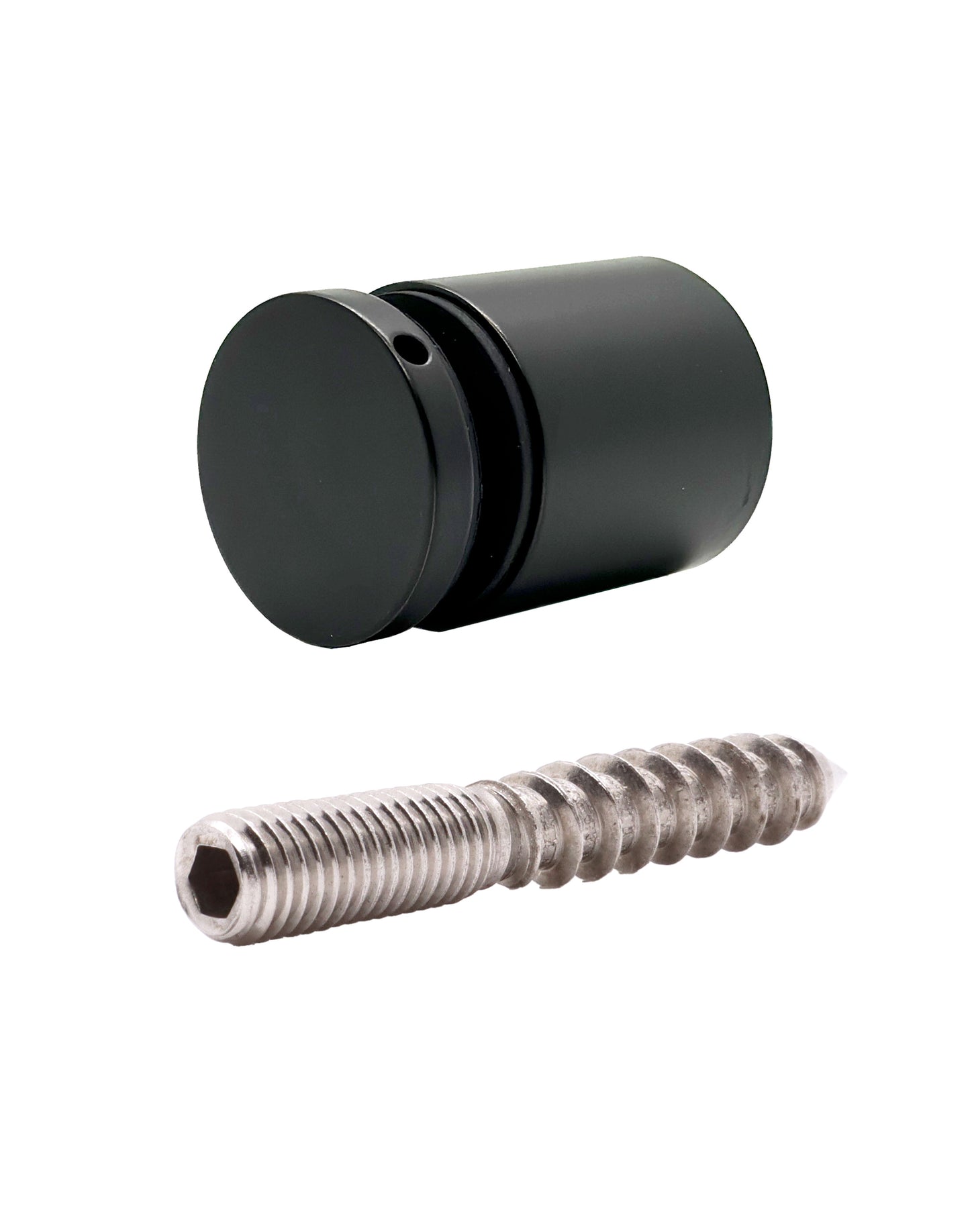 Matte Black Solid Standoff for Glass Railing 1.5" Inch  (G1040-150-FIX-BLK) - SHEMONICO