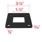Stainless Steel Black Finish Square Base Cover and Plate for 1-1/2" Post Fitting (C1060-150-BLK)