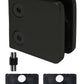 Satin Black 316 Grade Square Flat Post Glass Clamp 2 1/8" x 2 1/8" for 3/8" or 1/2" Glass Satin Finish (G1090-BLK) - SHEMONICO