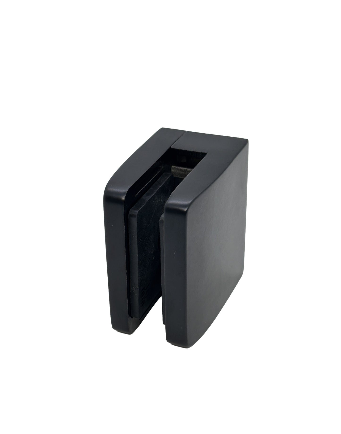 Satin Black 316 Grade Square Flat Post Glass Clamp 2 1/8" x 2 1/8" for 3/8" 1/2" Glass Satin Finish (G1091-BLK)