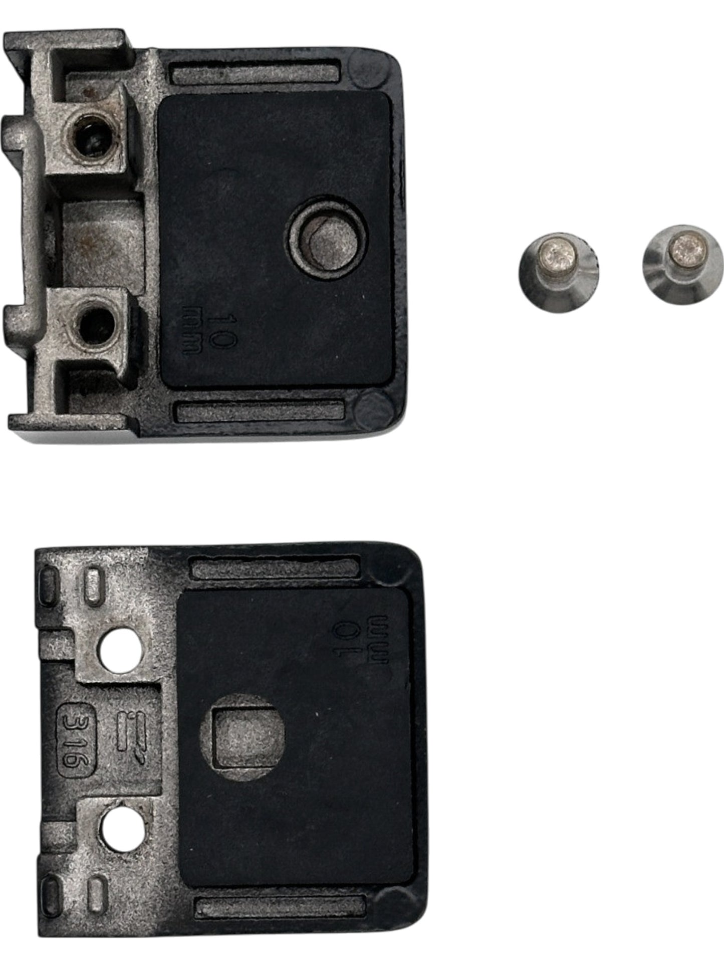 Satin Black 316 Grade Square Flat Post Glass Clamp 2 1/8" x 2 1/8" for 3/8" 1/2" Glass Satin Finish (G1091-BLK)