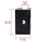Satin Black 316 Grade Square Flat Post Glass Clamp 2 1/8" x 2 1/8" for 3/8" 1/2" Glass Satin Finish (G1091-BLK)