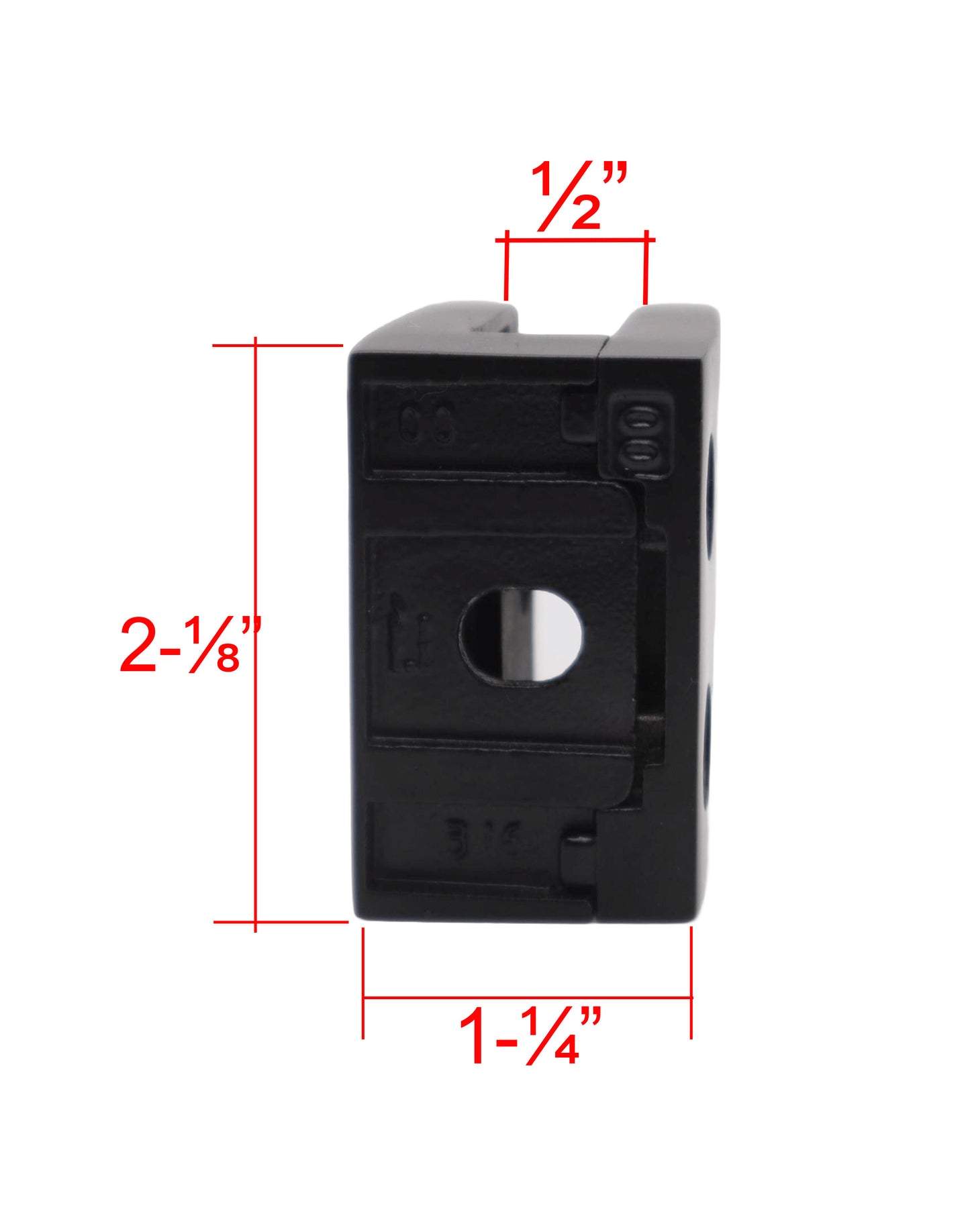 Satin Black 316 Grade Square Flat Post Glass Clamp 2 1/8" x 2 1/8" for 3/8" 1/2" Glass Satin Finish (G1091-BLK)