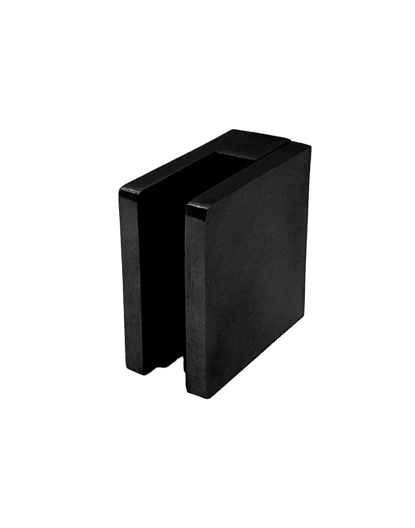Square Flat Glass Clamp 2 1/8" x 2 1/8" for 3/8" or 1/2 Glass Black Finish 304 (G1091-200-BLK-LTCTY) - SHEMONICO