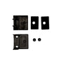 Square Flat Glass Clamp 2 1/8" x 2 1/8" for 3/8" or 1/2 Glass Black Finish 304 (G1091-200-BLK-LTCTY) - SHEMONICO