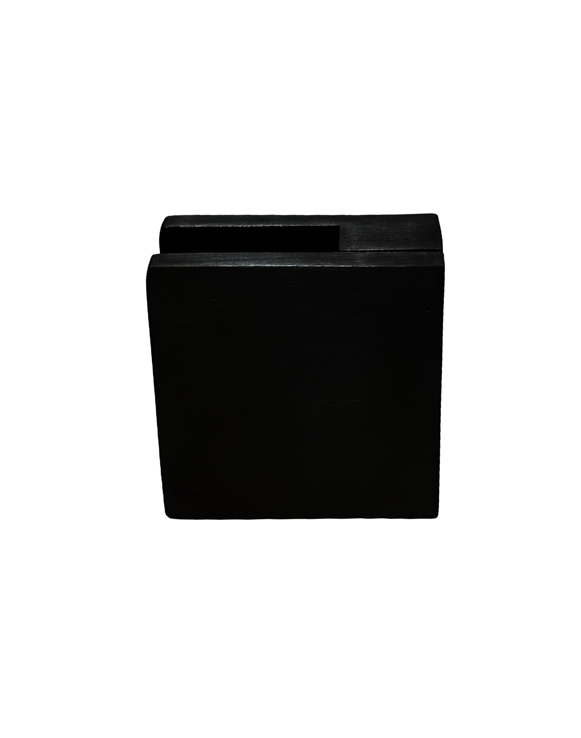 Square Flat Glass Clamp 2 1/8" x 2 1/8" for 3/8" or 1/2 Glass Black Finish 304 (G1091-200-BLK-LTCTY) - SHEMONICO