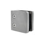 Stainless Steel 316 Square Flat Post Glass Clamp 2 1/8" x 2 1/8" for 3/8" 1/2" Glass Satin Finish (G1091-BRS)