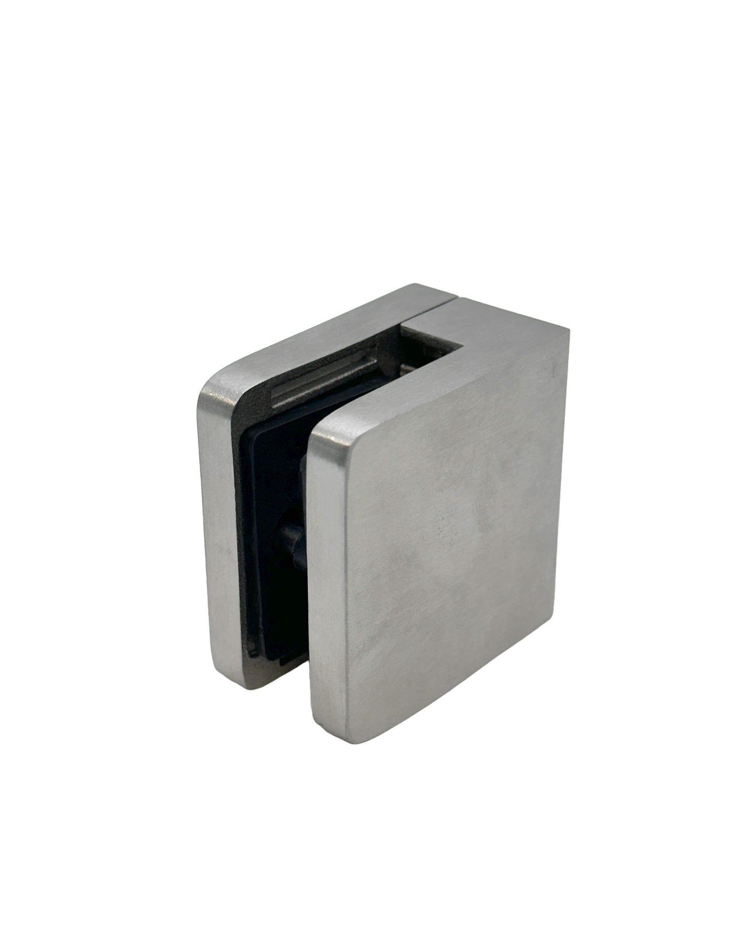 Stainless Steel 316 Square Flat Post Glass Clamp 2 1/8" x 2 1/8" for 3/8" 1/2" Glass Satin Finish (G1091-BRS)