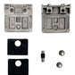 Stainless Steel 316 Square Flat Post Glass Clamp 2 1/8" x 2 1/8" for 3/8" 1/2" Glass Satin Finish (G1091-BRS)