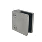 Stainless Steel 304 Grade Square Flat 1-1/2" Post Glass Clamp 2 1/8" x 2 1/8" for 1/2" Glass Satin Finish (G1091) - SHEMONICO