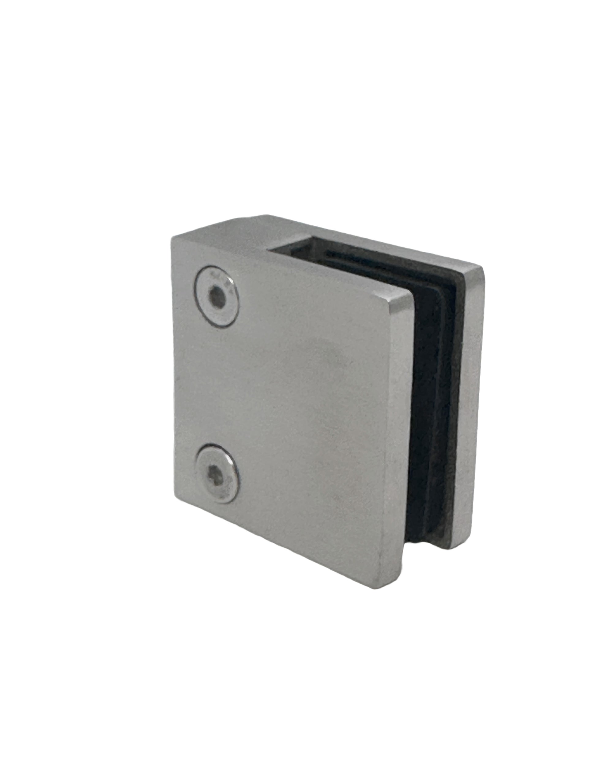 Stainless Steel 304 Grade Square Flat 1-1/2" Post Glass Clamp 2 1/8" x 2 1/8" for 1/2" Glass Satin Finish (G1091) - SHEMONICO