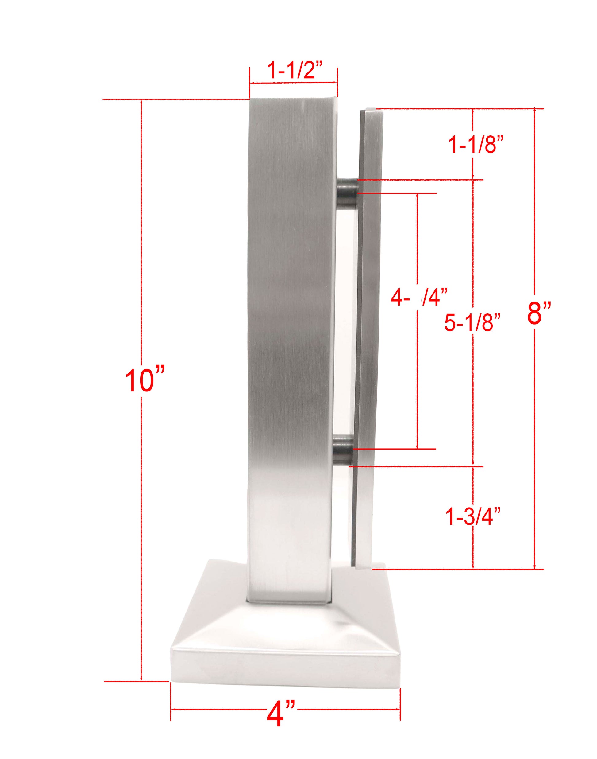 Stainless Steel Glass Talon 10" Post Spigot Pool Fence Balustrade Glass Railing  (G1110-BRS) - SHEMONICO