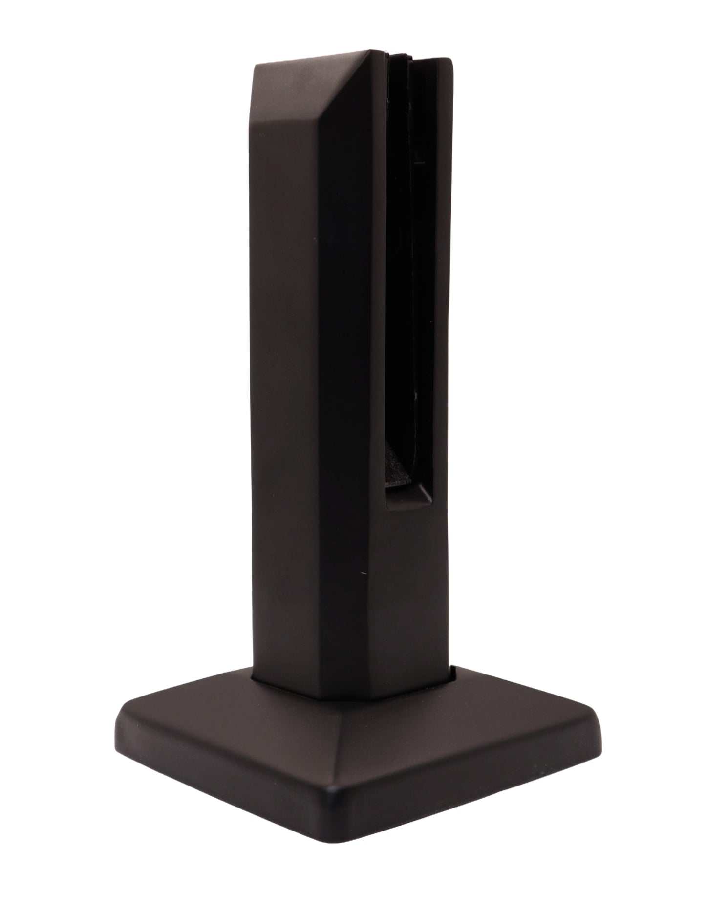 8" Stainless Steel Glass Railing Spigot for Staircase with Leveling Black Finish (G1130-BLK) - SHEMONICO