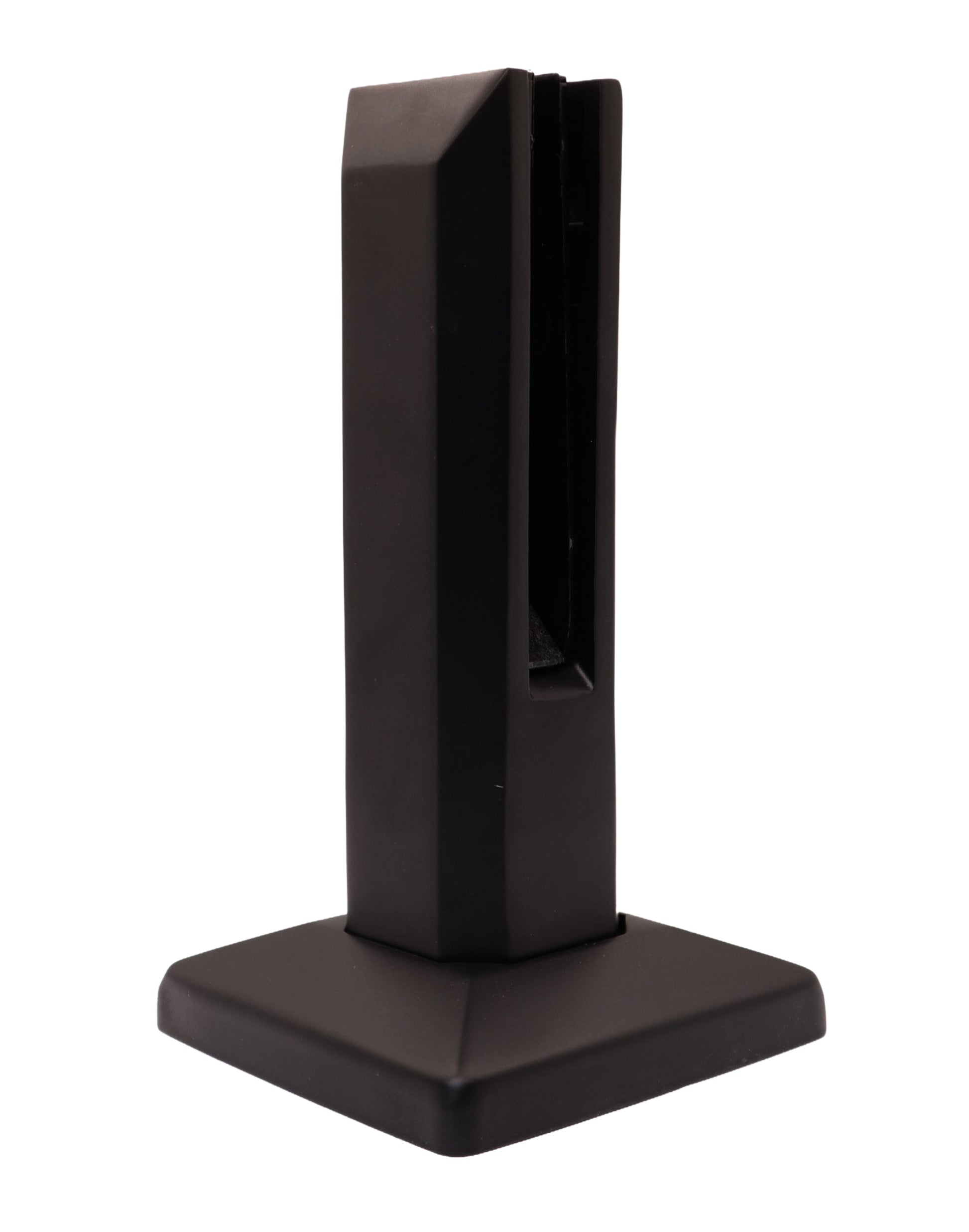 8" Stainless Steel Glass Railing Spigot for Staircase with Leveling Black Finish (G1130-BLK) - SHEMONICO