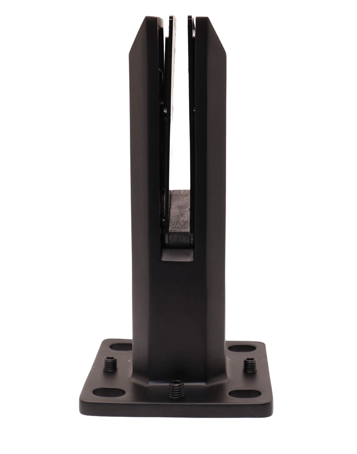 8" Stainless Steel Glass Railing Spigot for Staircase with Leveling Black Finish (G1130-BLK) - SHEMONICO