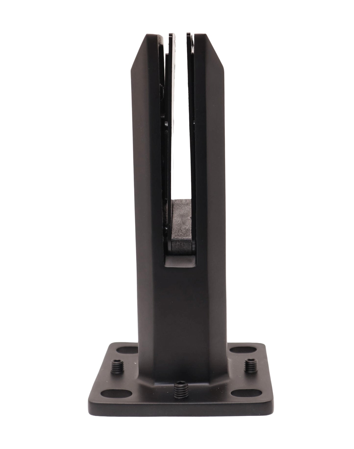 8" Stainless Steel Glass Railing Spigot for Staircase with Leveling Black Finish (G1130-BLK) - SHEMONICO