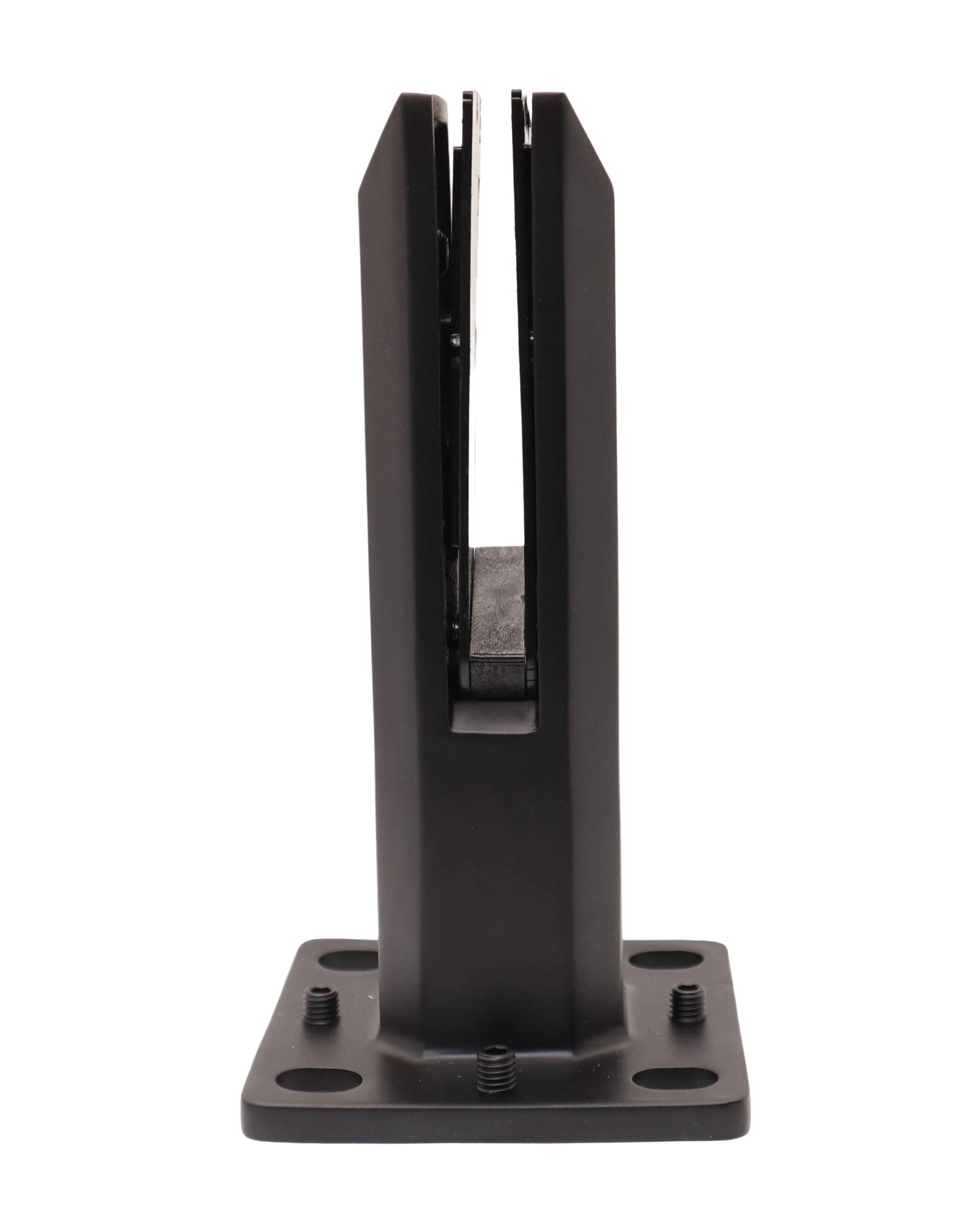 8" Stainless Steel Glass Railing Spigot for Staircase with Leveling Black Finish (G1130-BLK) - SHEMONICO