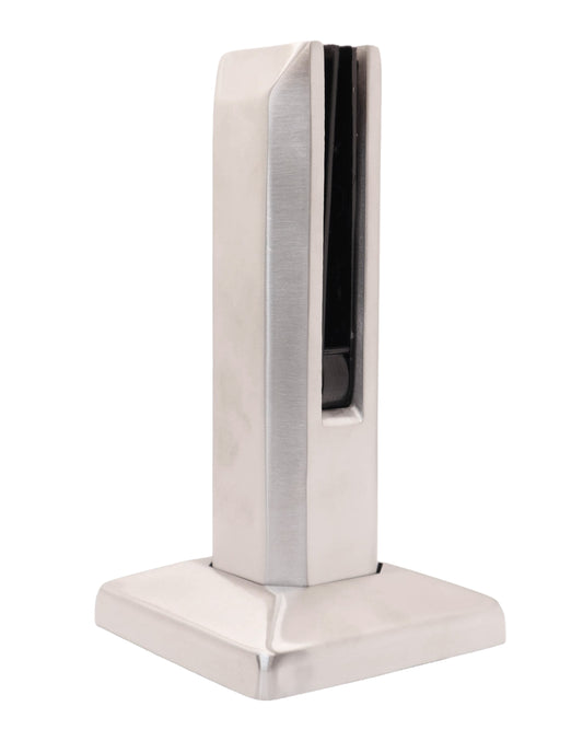 8" Stainless Steel Glass Railing Spigot for Staircase with Leveling Satin Finish (G1130-BRS) - SHEMONICO