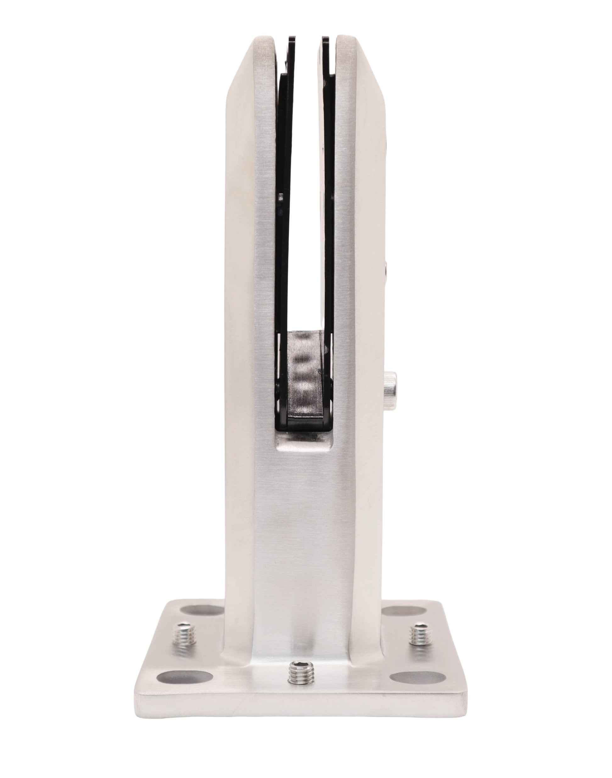 8" Stainless Steel Glass Railing Spigot for Staircase with Leveling Satin Finish (G1130-BRS) - SHEMONICO