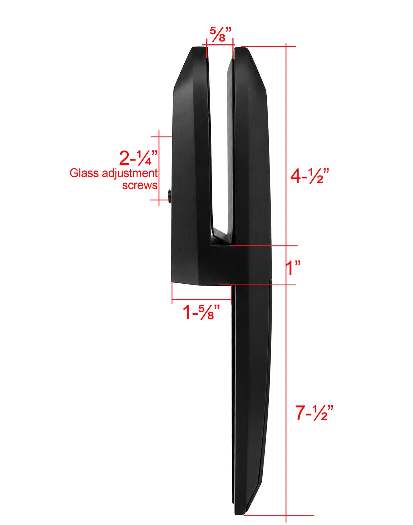 Black Matte Stainless Steel Side Mount Spigot for Glass Railing with Leveling (G1135-BLK)