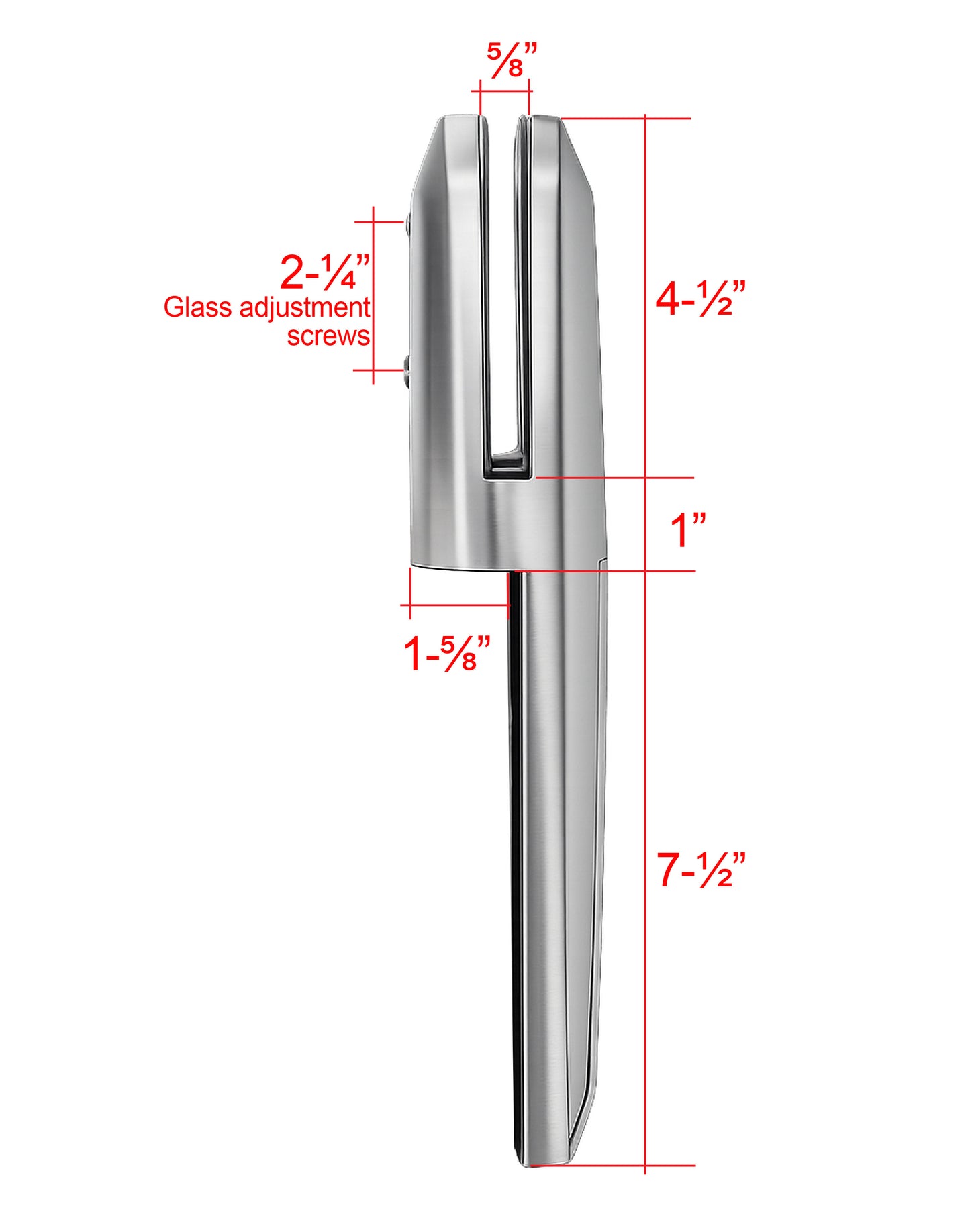 Stainless Steel Side Mount Spigot Talon for Glass Railing with Leveling Satin Finish (G1135-BRS)