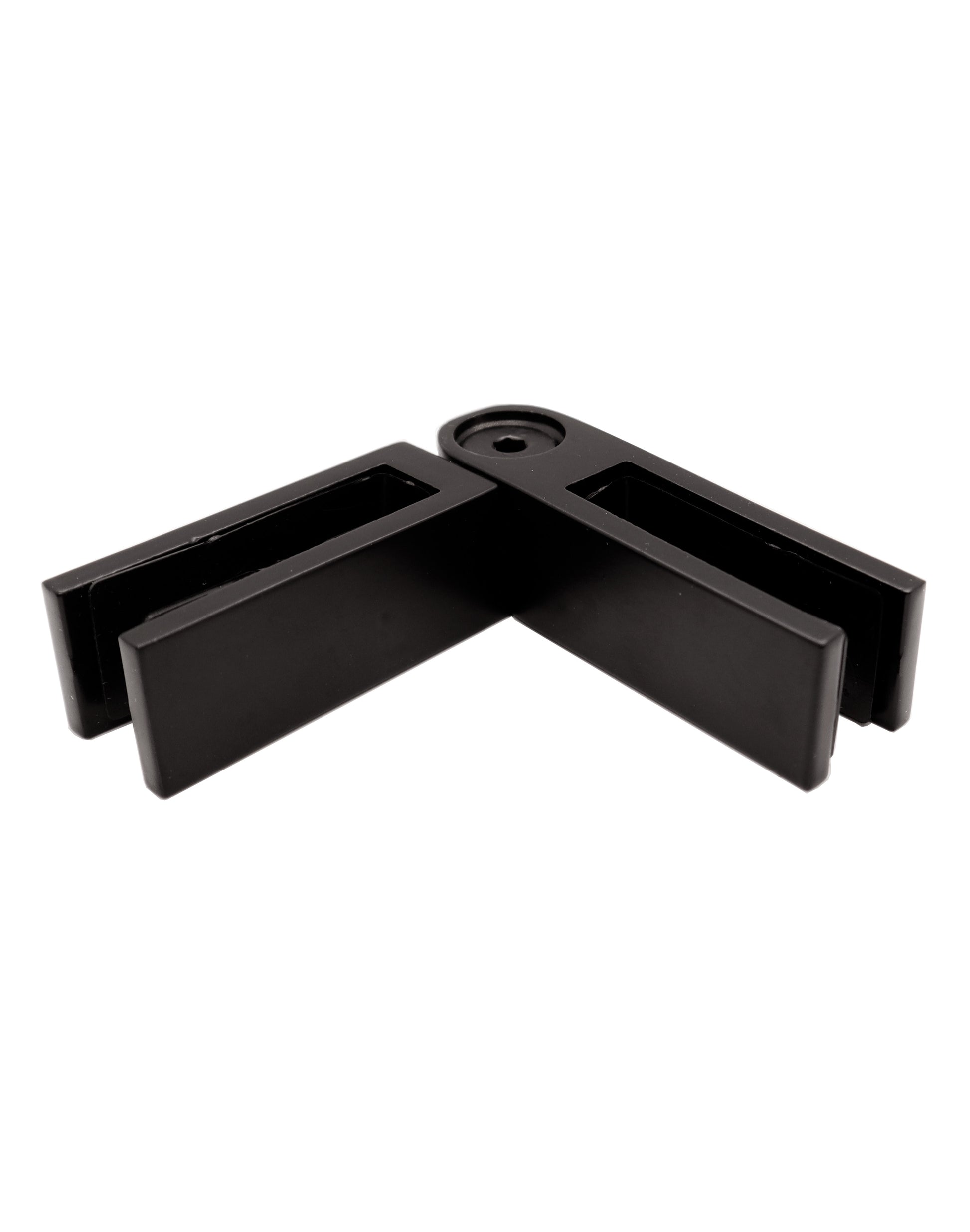 Stainless Steel Black Adjustable 90 to 180 Degree 1/2" Glass to Glass Clamp Railing  (G1200-BLK) - SHEMONICO