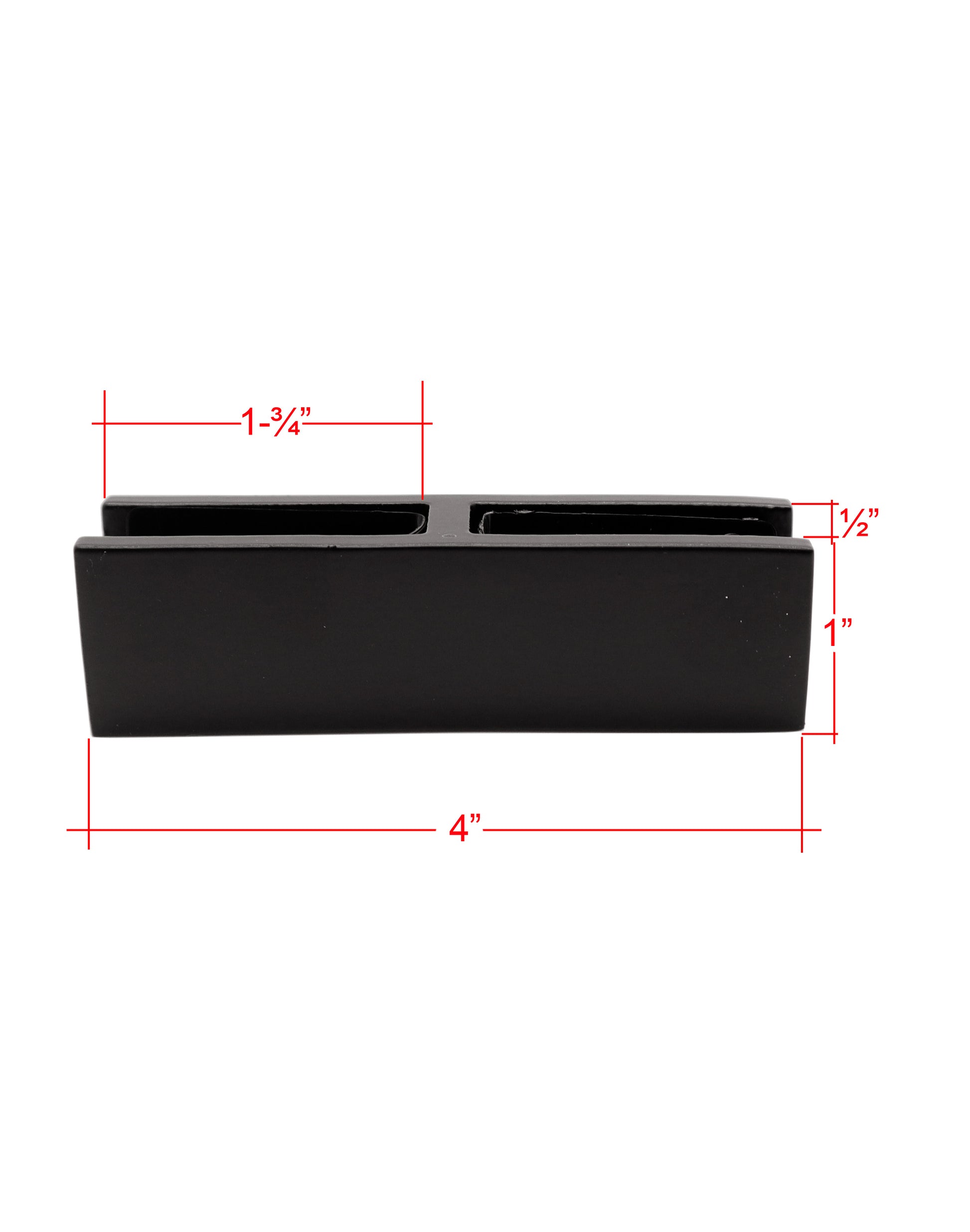 180 Degree 1/2" Glass to Glass Stainless Steel Black Clamp Railing  (G1210-BLK) - SHEMONICO