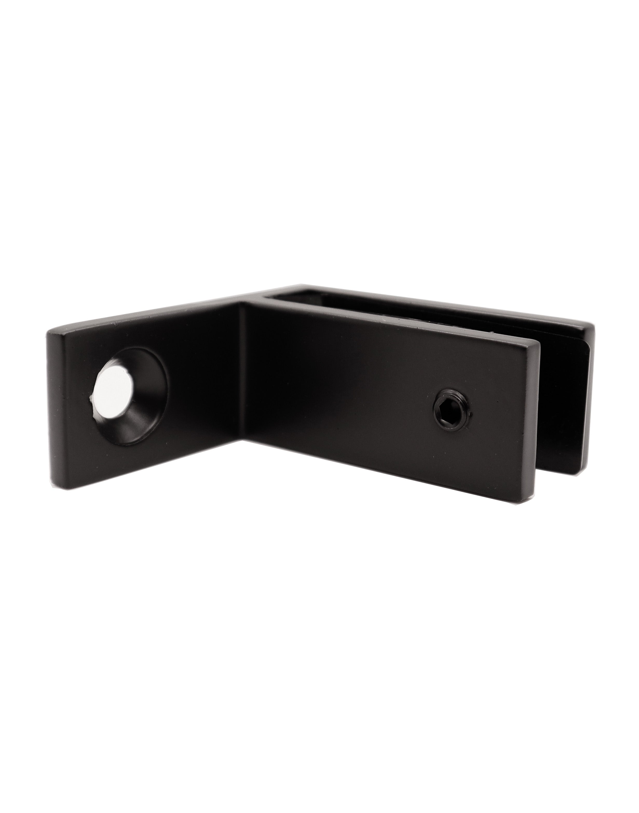 Square Glass To Wall Clamp - Satin Brass Shower Door Clip 2x2 Inch