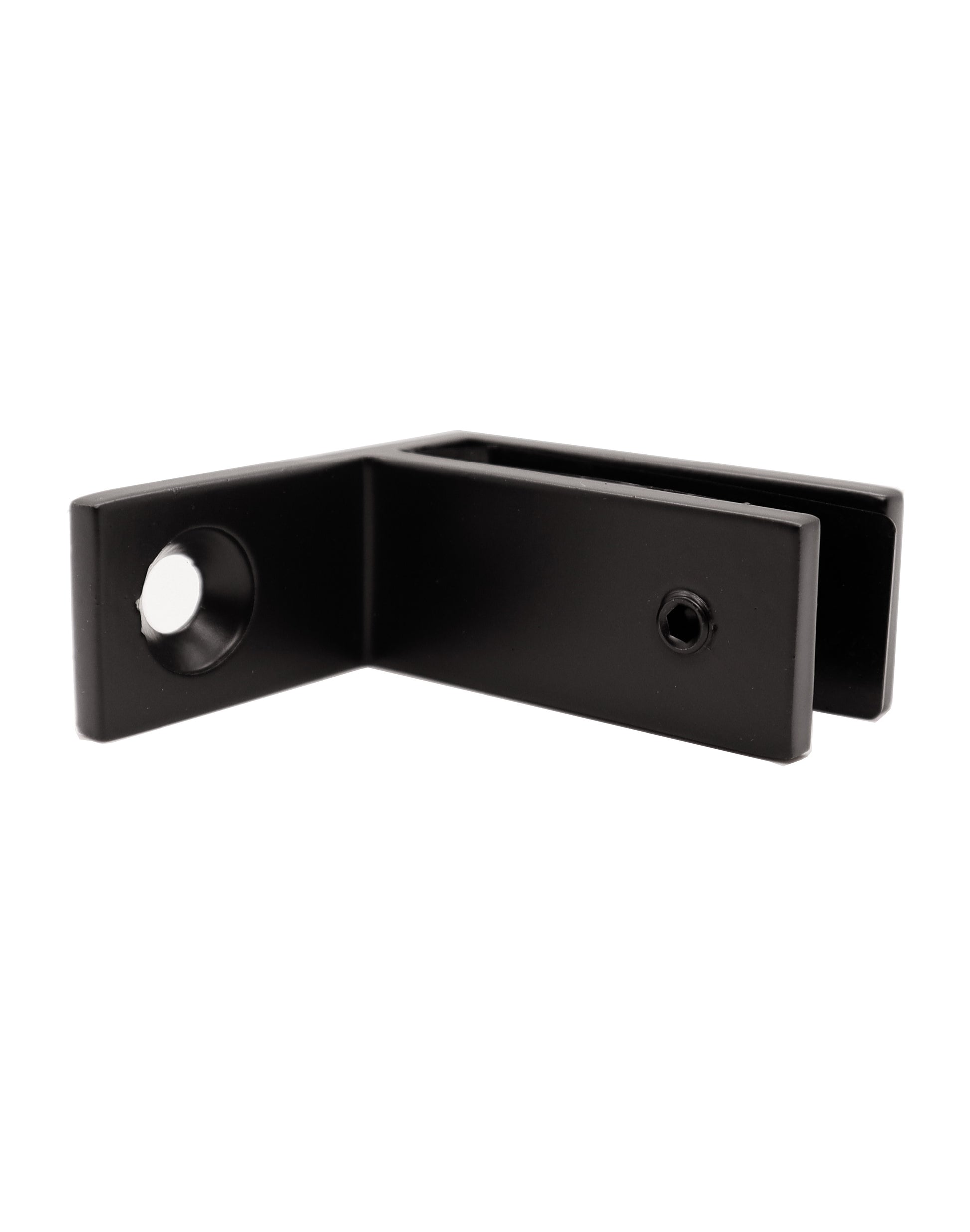 Stainless Steel Black 90 Degree to Wall  1/2" Glass to Wall Clamp Railing  (G1220-BLK) - SHEMONICO