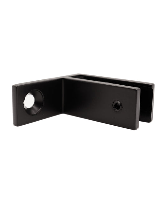 Stainless Steel Black 90 Degree to Wall  1/2" Glass to Wall Clamp Railing  (G1220-BLK) - SHEMONICO