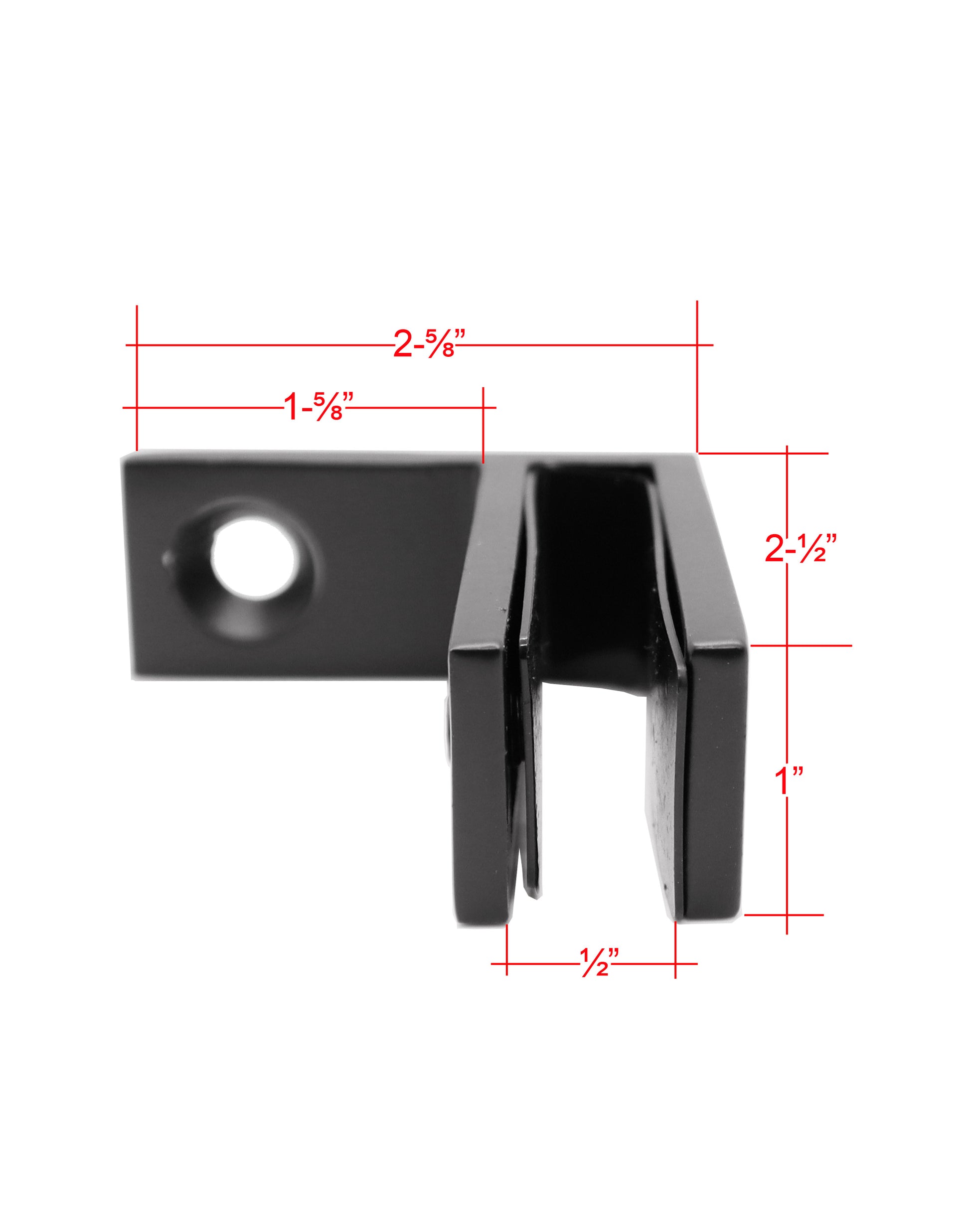 Stainless Steel Black 90 Degree to Wall  1/2" Glass to Wall Clamp Railing  (G1220-BLK) - SHEMONICO