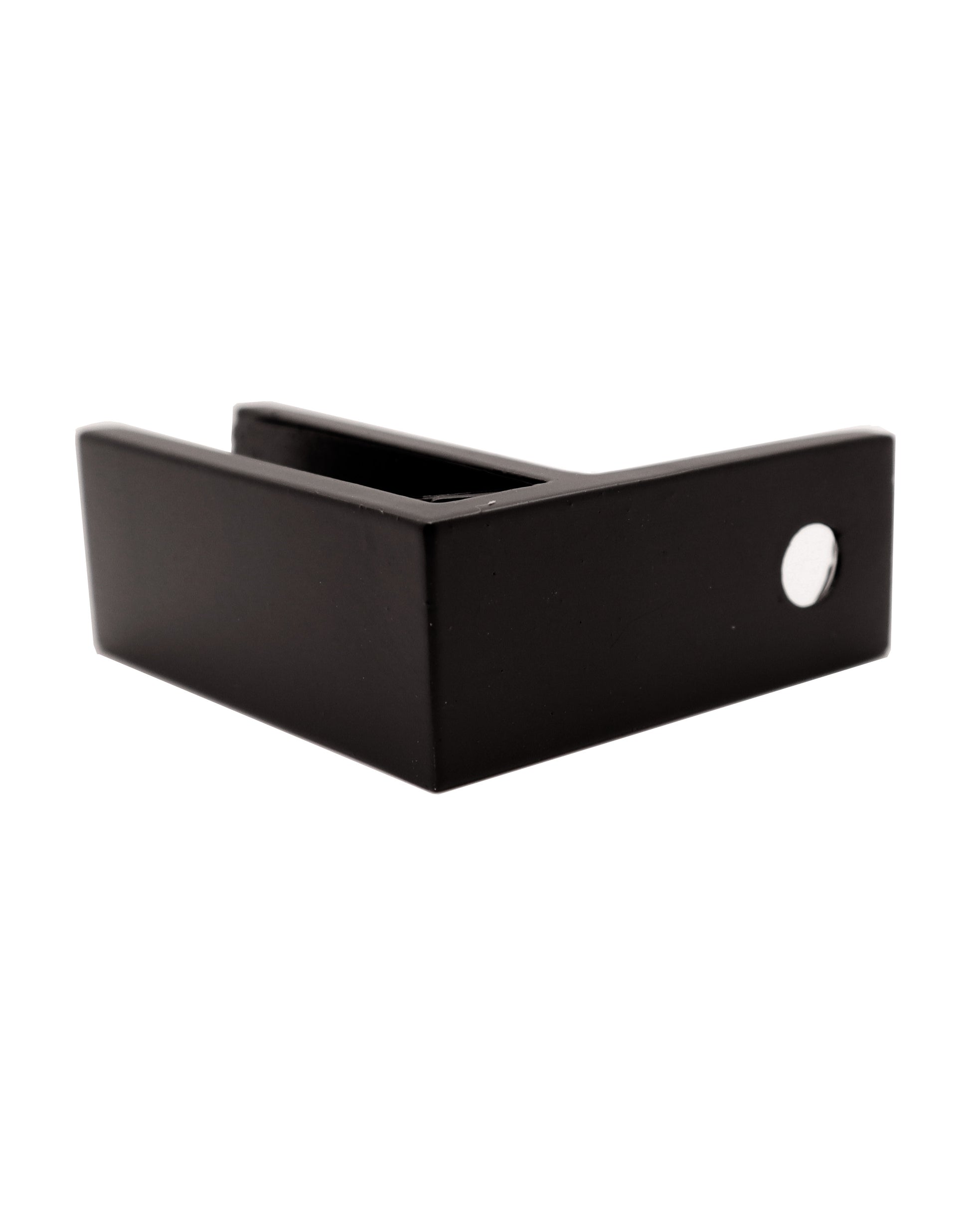 Stainless Steel Black 90 Degree to Wall  1/2" Glass to Wall Clamp Railing  (G1220-BLK) - SHEMONICO