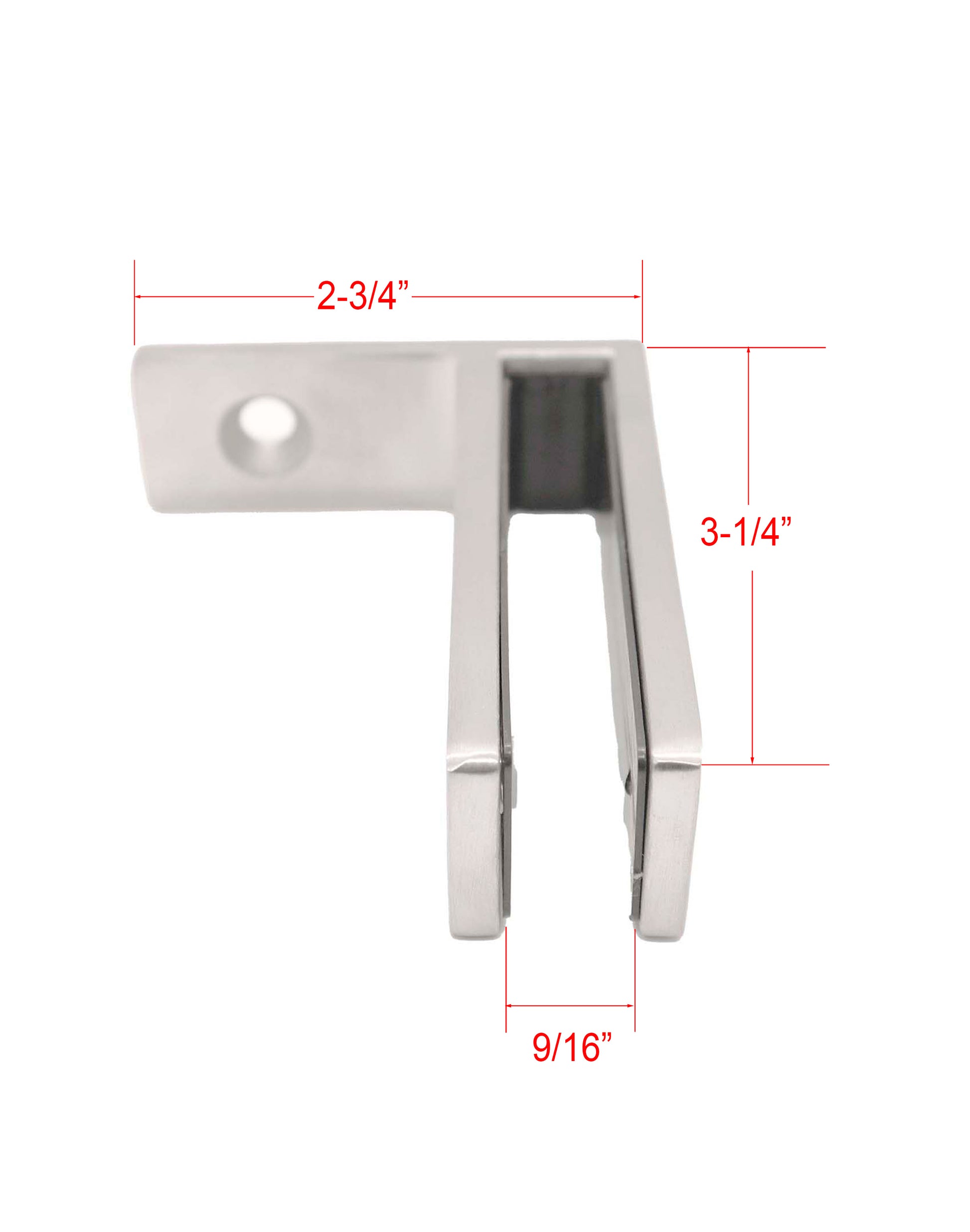 Stainless Steel 90 Degree to Wall  1/2" Glass to Wall Clamp Railing  (G1220) - SHEMONICO