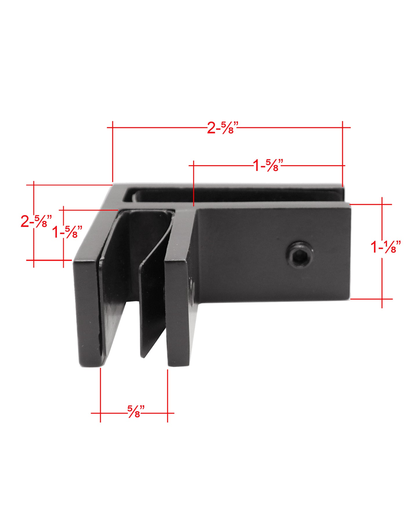 90 Degree 1/2" Glass to Glass Stainless Steel Black Clamp Railing  (G1230-BLK) - SHEMONICO