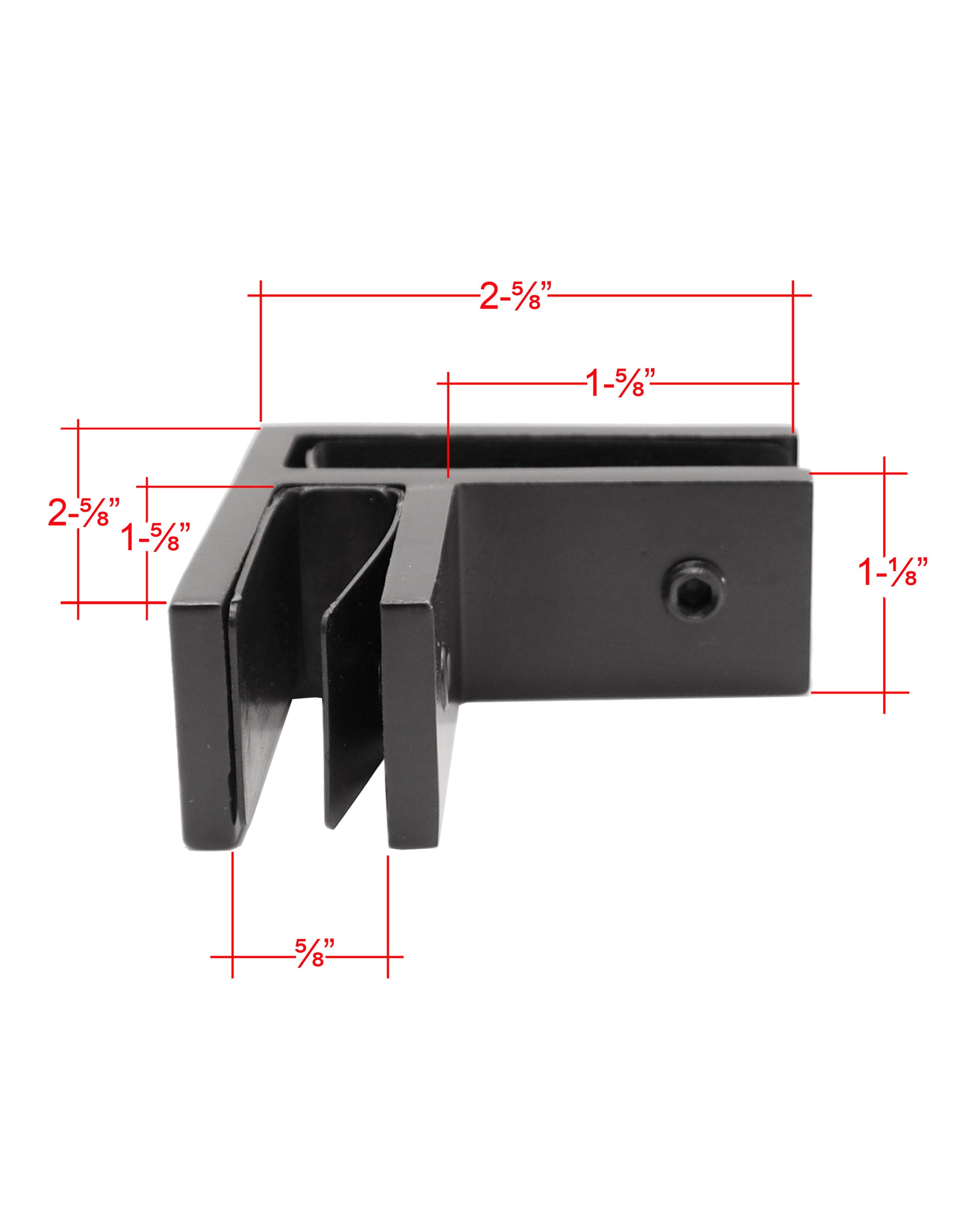 90 Degree 1/2" Glass to Glass Stainless Steel Black Clamp Railing  (G1230-BLK) - SHEMONICO