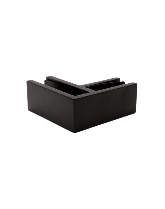 90 Degree 1/2" Glass to Glass Stainless Steel Black Clamp Railing  (G1230-BLK) - SHEMONICO