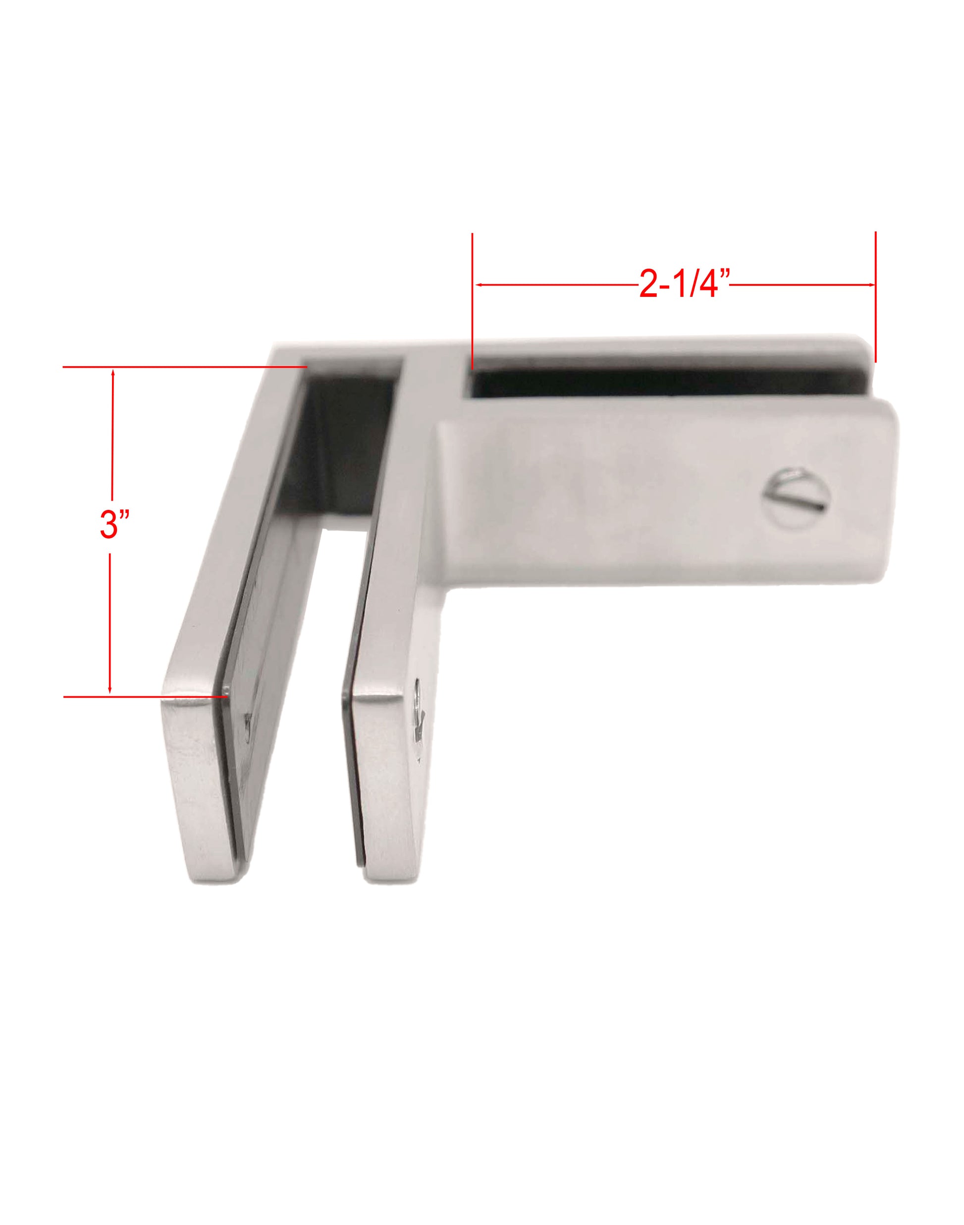 90 Degree 1/2" Glass to Glass Stainless Steel Clamp Railing  (G1230) - SHEMONICO