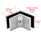 90 Degree 1/2" Glass to Glass Stainless Steel Clamp for Railing  (G1240-BRS) - SHEMONICO