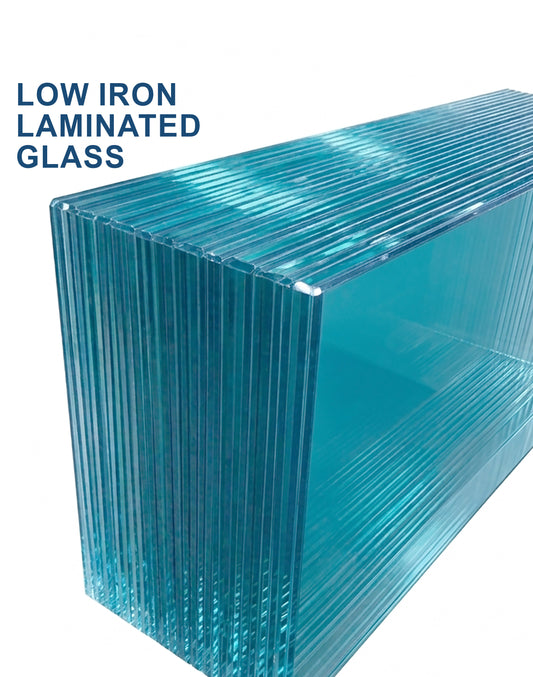 1/2" Clear Tempered Laminated Low Iron Starphire Glass Panel Flat Polished for Railing