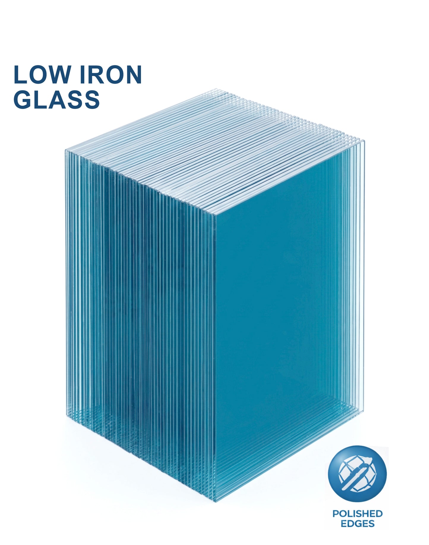 40" and 42" High 1/2" Clear Tempered Low Iron Starphire Glass Panel Flat Polished for Railing - SHEMONICO
