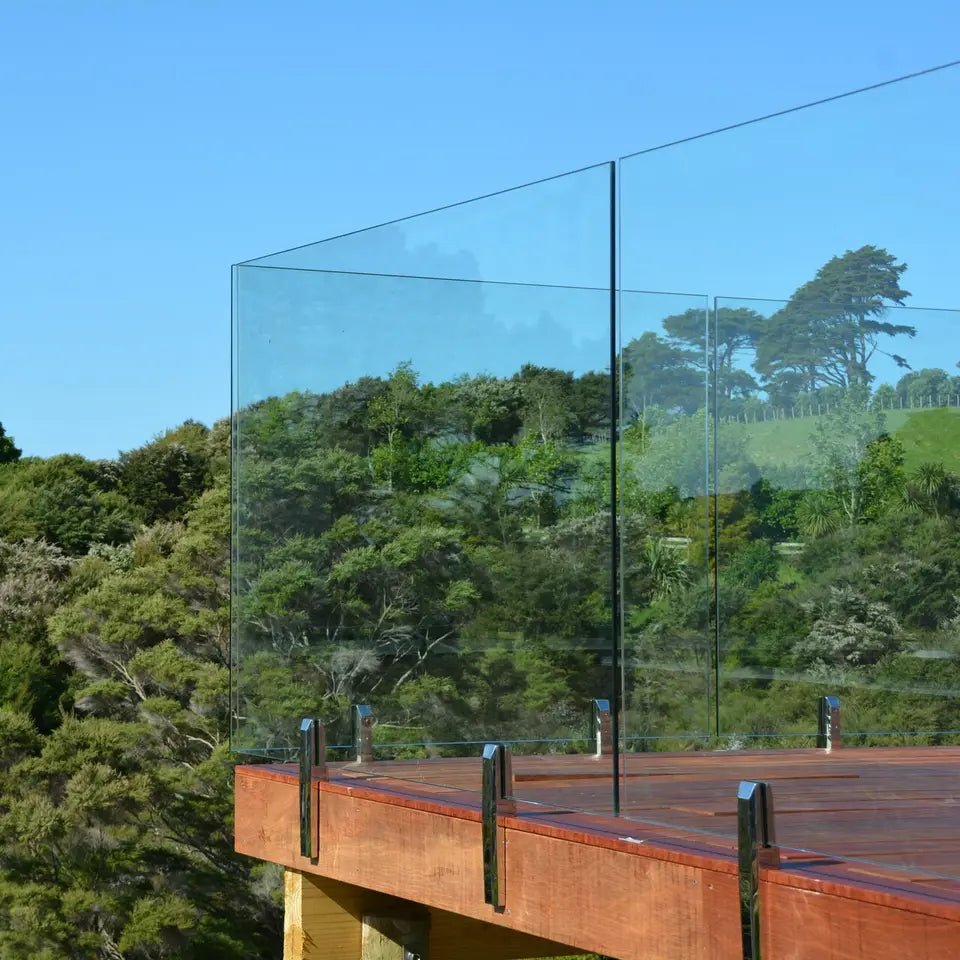 1/2" Clear Tempered Railing Glass Panel Flat Polished 40" High - SHEMONICO
