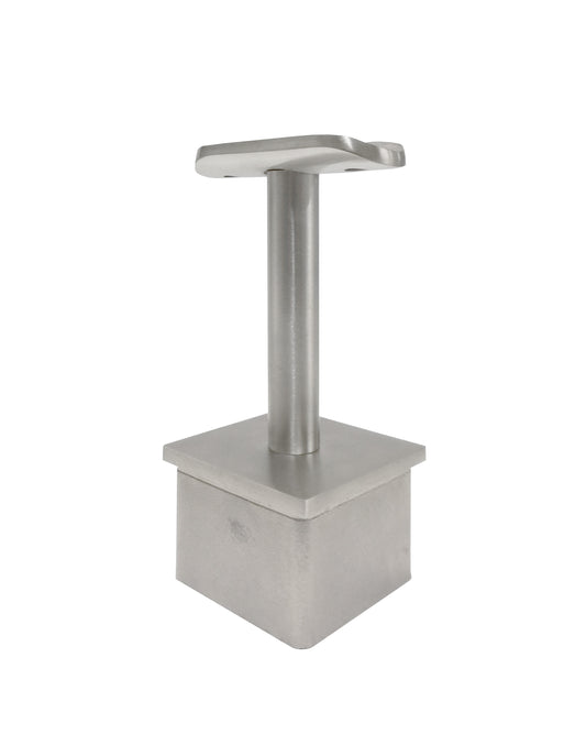 Round Straight Stem Post Handrail Bracket Stainless Steel 316 for 2" Post Fitting (P0100-200-FIX-ROUND) - SHEMONICO