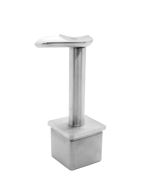 90 Degree Round Stem Post Handrail Bracket Stainless Steel for 1-1/2" Post Fitting (P0150-90-TOP-ROUND) - SHEMONICO